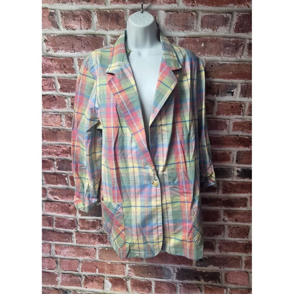 Women's‎ JACLYN SMITH SPORT Checkered Plaid Sports Jacket Blazer Large